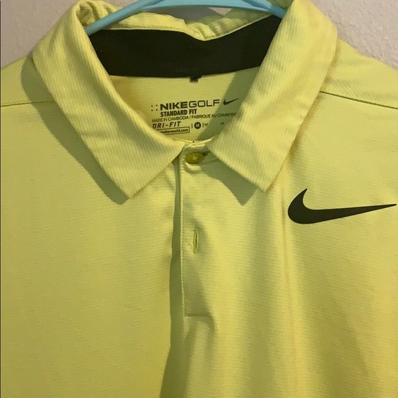Men’s Nike Golf Dri-Fit Yellow Polo Shirt - Picture 4 of 4